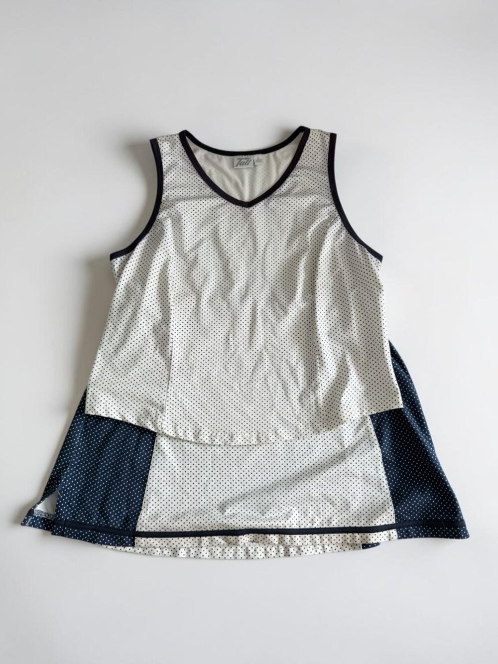Tail White and Navy Polka Dot Sleeveless Golf Tank